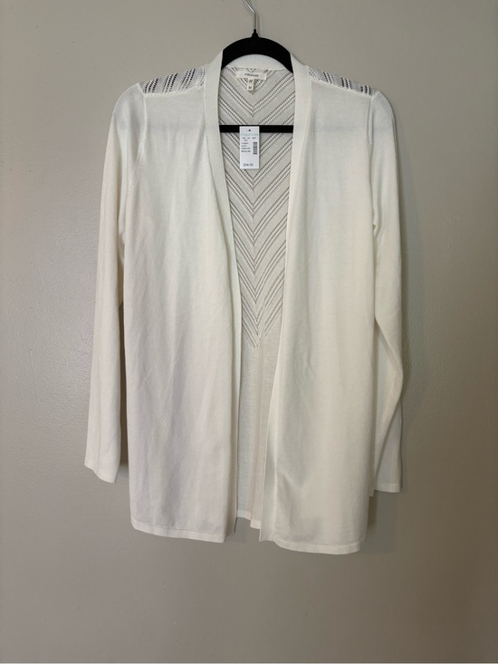 Maurices Sweaters - Maurices White Open-Front Chevron Knit Cardigan
